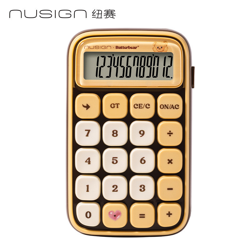 Deli NS043-B Butter Bear NS043 เครื่องคิดเลขกล่องของขวัญมัลติฟังก์ชั่นเครื่องใช้ไฟฟ้าสูง