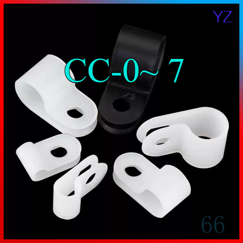 สีดำ เคเบิ้ล แคล้ม Cable clamp ตัว จับสายไฟ p CC-0~ 7 HN-MB-1