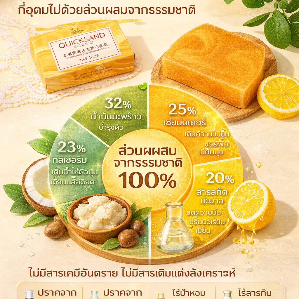สบู่ทำมือน้ำมันหอมระเหยผสมทองคำและกรดอะมิโน thumbnail 6