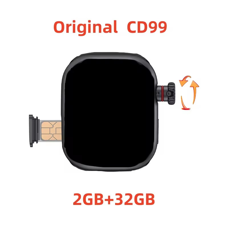 CD99 Cellular Card Version Smart Watch พร้อมซิมการ์ดสล็อต 4GB RAM AMOLED Wifi GPS 64GB ROM ตําแหน่ง 