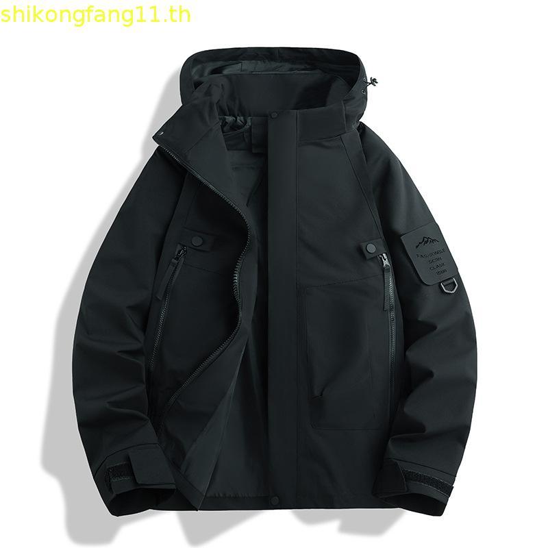 MNO.9 Hooded Jacket 2518 แจ็คเก็ตผ้าร่ม มีฮู้ด กันลม กันแดด เนื้อผ้า2ชั้น มีกระเป๋าหน้า ซิปซ่อน