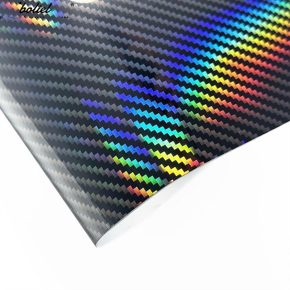 Boliel ฟิล์มไวนิลคาร์บอนไฟเบอร์, 9D Effect เลเซอร์สีแดงรถจักรยานยนต์สติกเกอร์, Cool 50x30 ซม. High Gloss Wrap สติกเกอร์ฟอยล์สําหรับรถยนต์รถจักรยานยนต์ DIY