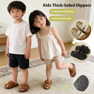 [พร้อมส่งในไทย] รองเท้าแตะสไลด์ Velcro สําหรับเด็ก, รองเท้าแตะฤดูร้อนพื้นนุ่มกันลื่น