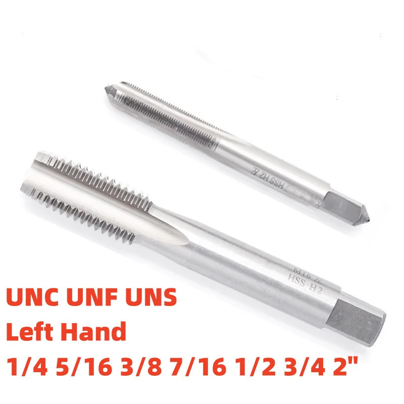 HSS ซ้าย Hand Tap UNC UNF UNS นิ้ว Thread Tap LH ขลุ่ยตรง 6-32 ถึง 7/8