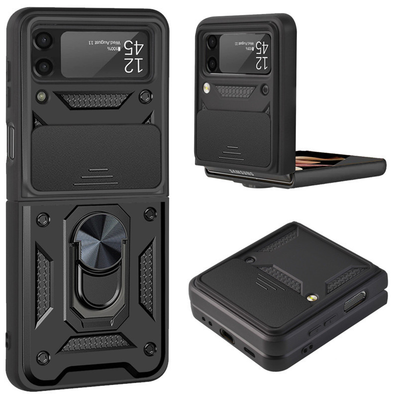 CASE SAMSUNG Z FLIP 3 / Z FLIP 4 IRING CASE MILITARY SLIDE CAMERA CASE