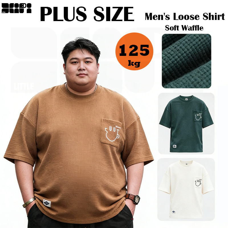 5XL 8XL เสื้อยืดผู้ชายไซส์ใหญ่ วอลฟ์เฟิล สไตล์ญี่ปุ่น เทรนด์ ระบายอากาศ คุณภาพสูง จัดส่งจากไทย
