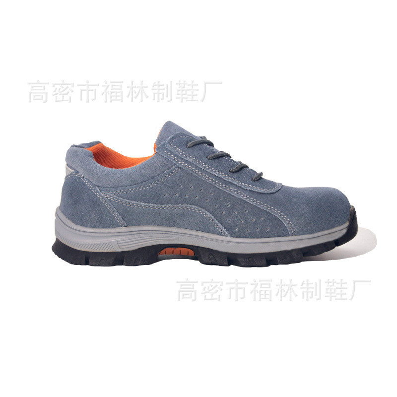 Low-Top Breathable Suede Anti-Spark เครื่องเชื่อมรองเท้า Anti-Slip ทนต่อการสึกหรอยาง Sole Acid-Alkal