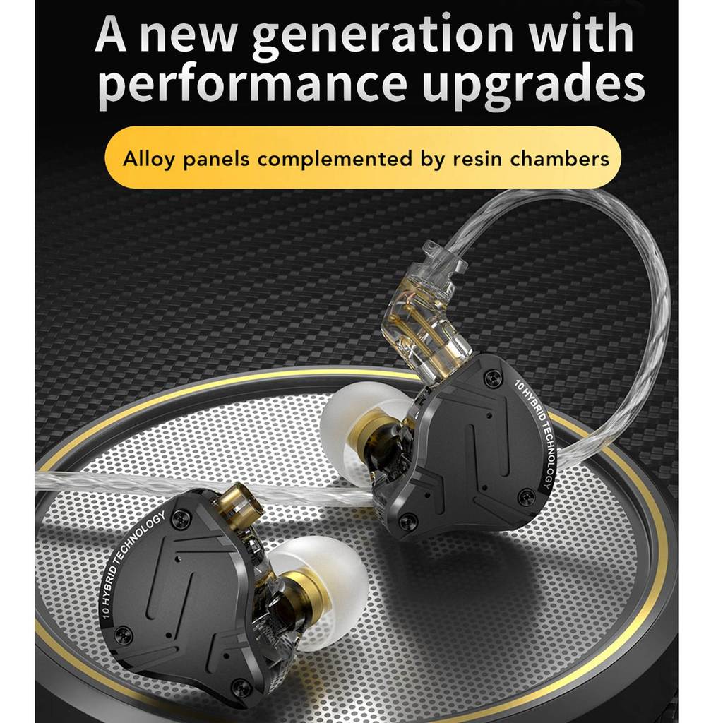 หูฟัง HiFi มีสายไฮบริด KZ ZS10 PRO X สำหรับนักดนตรีและผู้ที่ชื่นชอบเสียง