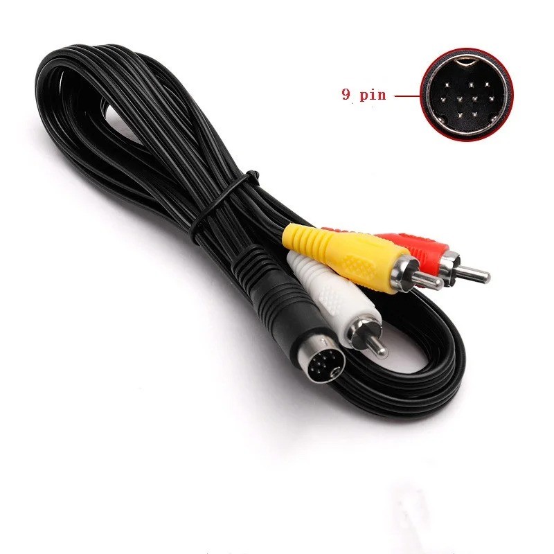 1.8 เมตรสําหรับ SEGA Mega Drive 2 สาย AV RCA Audio Video Cable 1.8 M สําหรับ SEGA Genesis 2