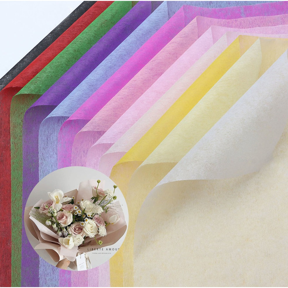 ERORO กระดาษห่อดอกไม้ ขนาด 48×48 ซม กระดาษจัดช่อดอกไม้ ผ้าฝ้าย หนา ไม่ขาดง่าย