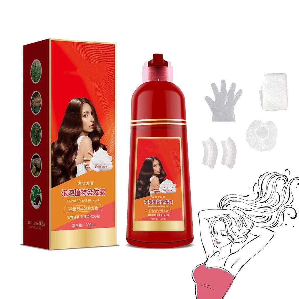 Identicalven Hair Color Shampoo, Identicalven Dyeing Foam Shampoo for Grey Hair, Beirou Bubble Dyein