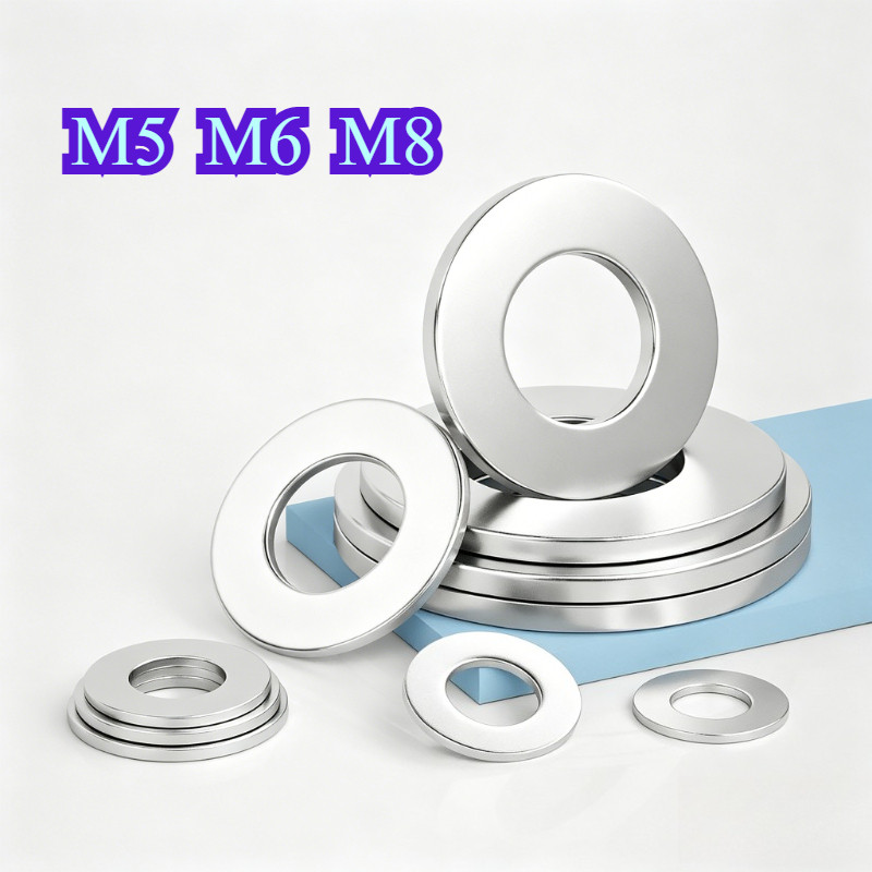 แหวนรองแบนสแตนเลส 304 สำหรับสลักเกลียวและสกรู M5 M6 M8【WY1】