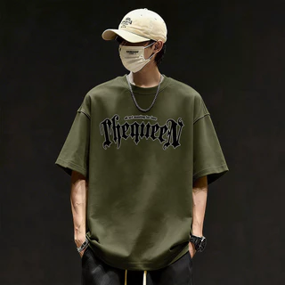 Basi💥เสื้อแฟชั่น เสื้อยืด oversize ผ้าฝ้าย100% แนวสตรีท ไม่ต้องรีดผ้า สวมใส่สบาย ผ้านิ่ม ลาย "ThequeeN”