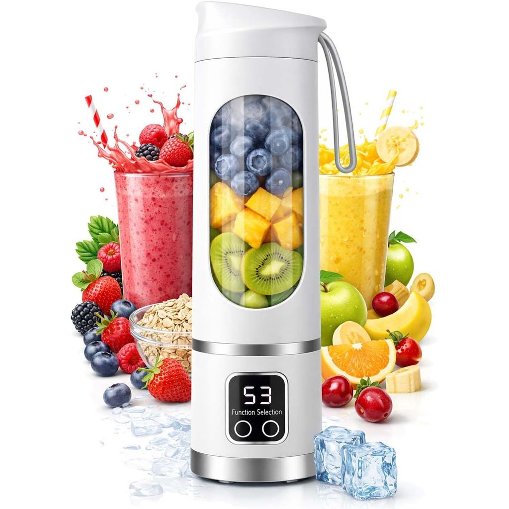 เครื่องคั้นน้ําผลไม้ไร้สาย 16oz แบบพกพาเครื่องปั่นแบบพกพา Personal Electric-Digital Multimode art จอ