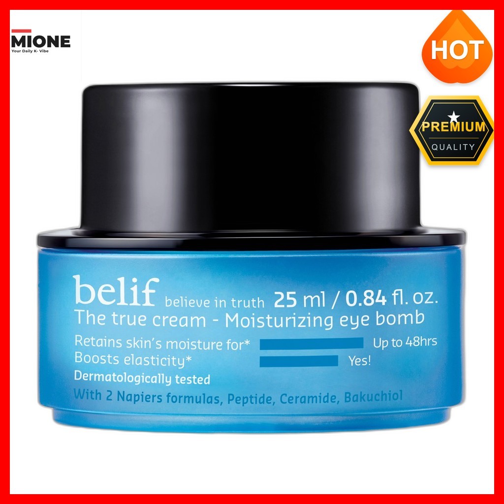 [belif] The True Cream - Moisturizing Eye Bomb, 25ml, 1 ชิ้น / ครีมบํารุงรอบดวงตาเกาหลี / สูตรให้ควา