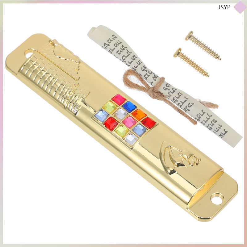 1 ชุด Mezuzah สําหรับประตูเลื่อนภายในตกแต่งโลหะ Mezuzah โลหะ Jewish Mezuzah Jewish Family House Warm
