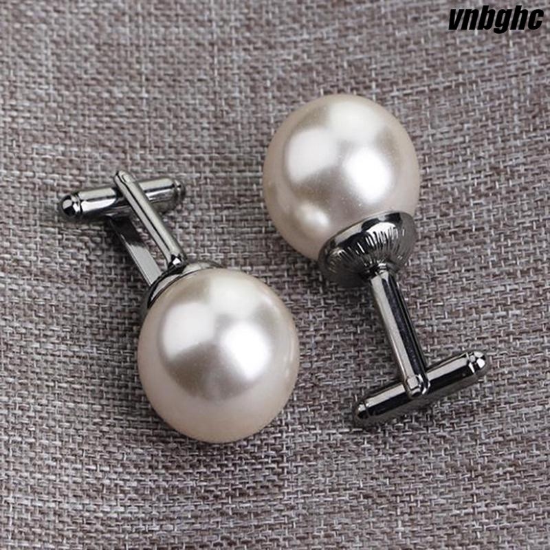 ติดกระดูกคอพิมพ์ลายคริสตัล Wild Pearl Cufflinks สไตล์เจ้าบ่าว ของขวัญงานแต่ง