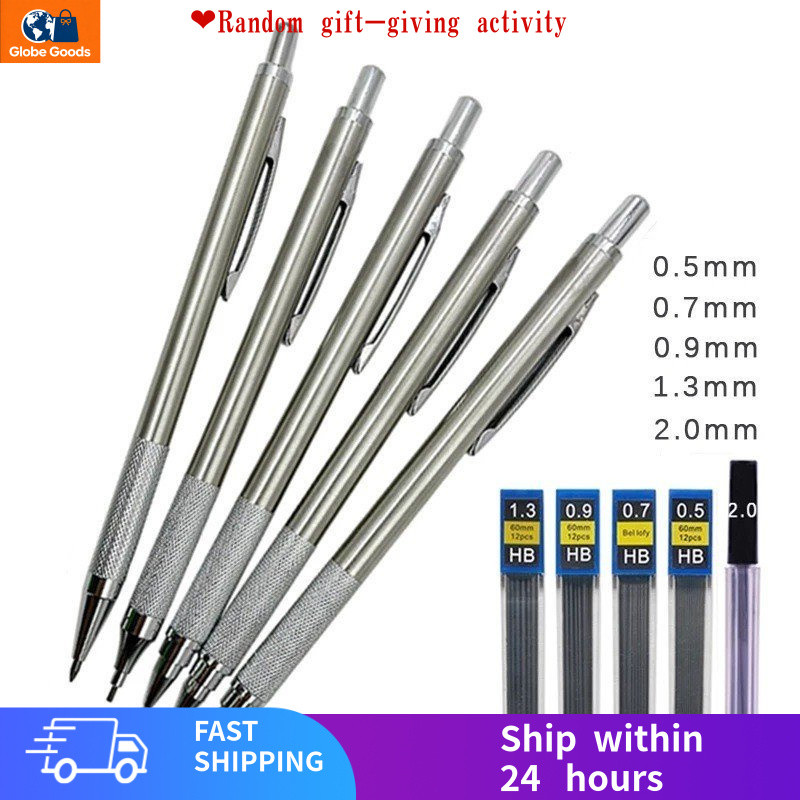 [จํากัดเวลาจัดส่งฟรี] ดินสอโลหะ 0.5/0.7/0.9/1.3/2.0 มม. ดินสอกด ดินสอกด พร้อมส่ง - รูปที่ 2