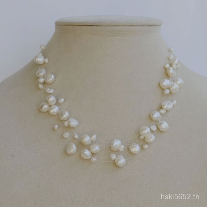 สร้อยคอมุกแก้วแบบหลายชั้น สไตล์มืออาชีพ DIY ออกแบบพิเศษ NYC6