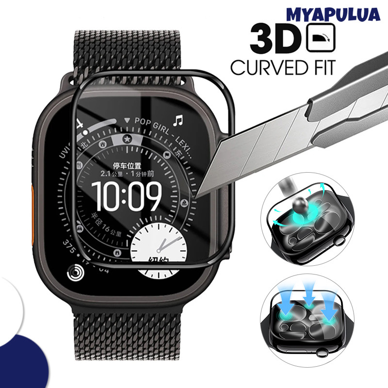 ฟิล์มแก้วนิรภัย HD Hydrogel for Apple Watch 49มม IWatch Ultra 3 2 Series 11 10 9 8 7 6 SE 3 2 1 46มม 45 44 42 41 40 38มม