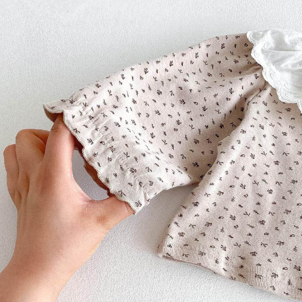 ชุดเสื้อผ้าสำหรับทารกอายุ 0-24 เดือน สไตล์เกาหลี มีลายดอกไม้และสายคล้องไหล่ - รูปที่ 7