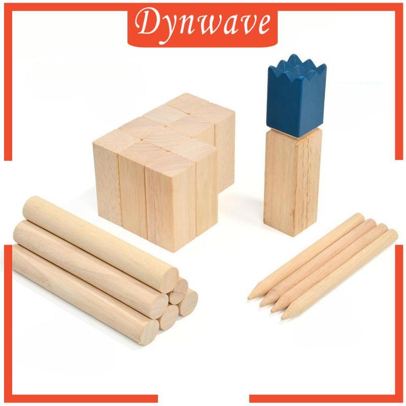 [Dynwave] Kubb Backyard สนามหญ้าเกมชุดไม้พรีเมี่ยมโยนเกมทักษะ Skittle กลางแจ้งสําหรับ Park Gathering