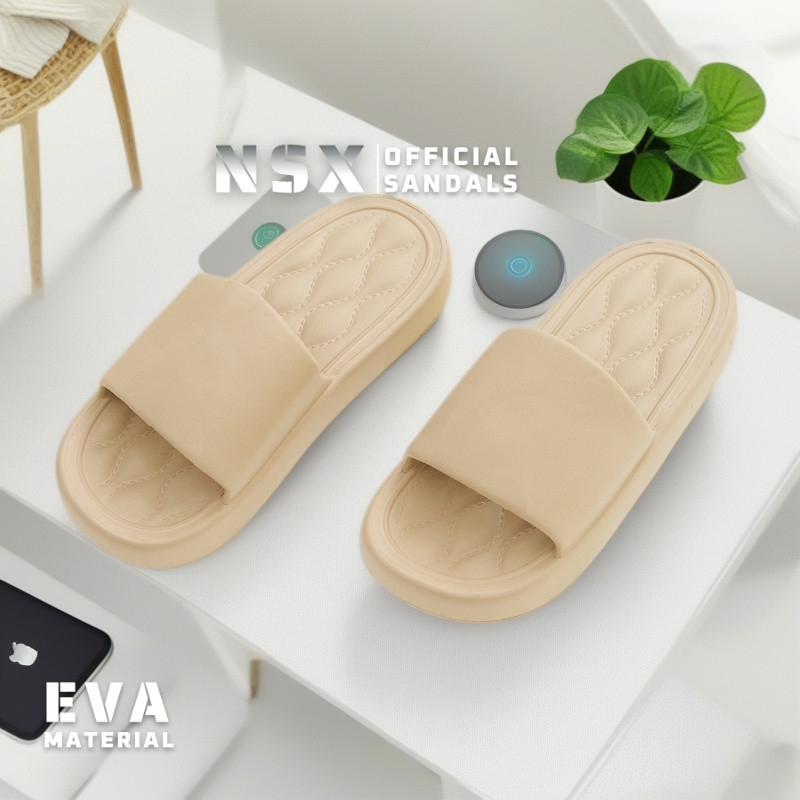 NSX รองเท้าแตะแพลตฟอร์มเรียบง่ายคลาสสิกของผู้หญิง 2025 รองเท้าแตะในห้องน้ํา EVA แบบสบาย ๆ Home Slip-
