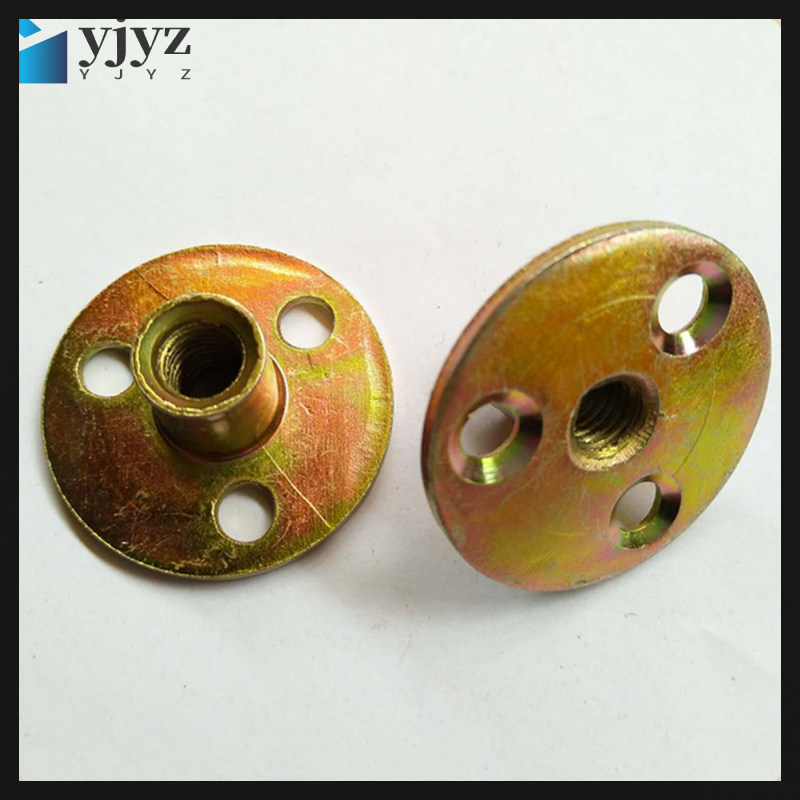 10 ชิ้นโลหะ 3 หลุมสกรู Rivet Nuts ฐานกลม Tee Nuts สําหรับเฟอร์นิเจอร์ (M8) yjyouzhang