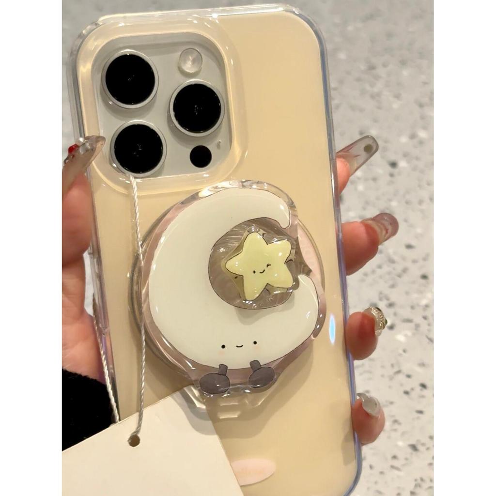 Sidos Creative Moon Star วงเล็บแม่เหล็กเหมาะสําหรับ ihone16promax Apple 15pro เคสโทรศัพท์ 14 สไตล์ให
