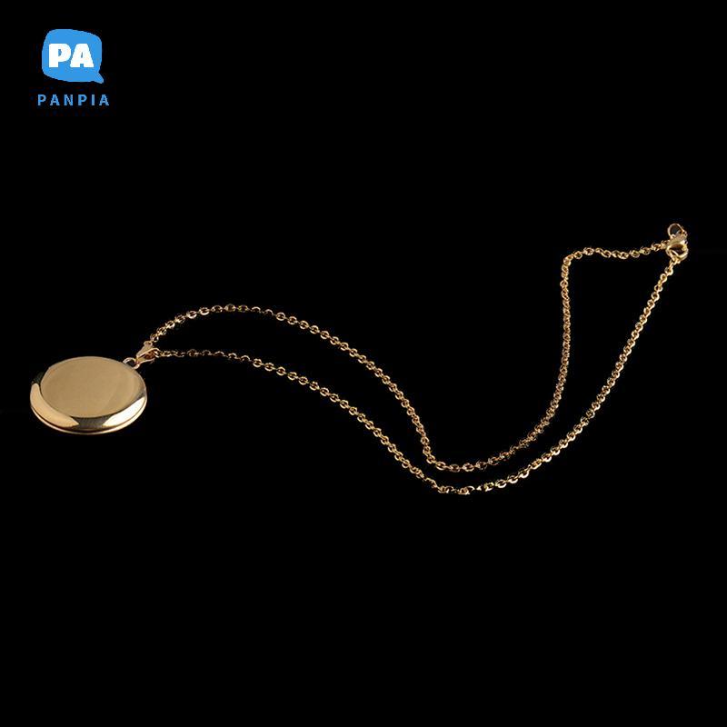 [NBI] สร้อยคอล็อกเก็ตภาพสแตนเลส 3 สีเปิดสร้อยคอจี้กลม VN