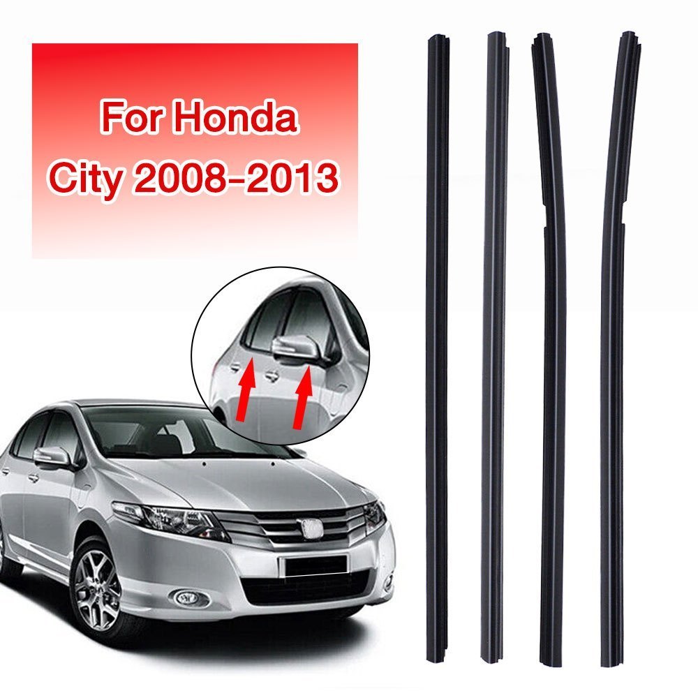 4Pcs คิ้วรีดน้ำประตู City ซิตี้ 2008 2009 2010 2011 2012 2013 คิ้วรีดน้ำ ยางรีดนำ้ขอบกระจก ยางรีดน้ำ ยางรีดน้ำนอก - รูปที่ 2