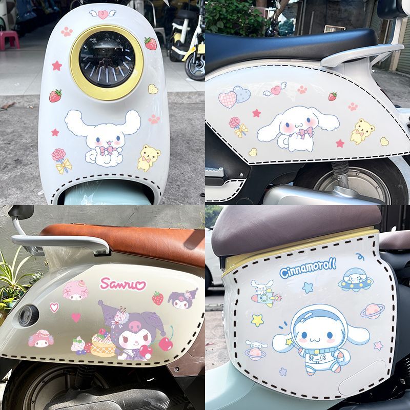 Hot Sale#Yadea Aima Little Cow Electric Scooter Sticker Tong Yu Gui Dog Kuromi Dotted Line Body Scra