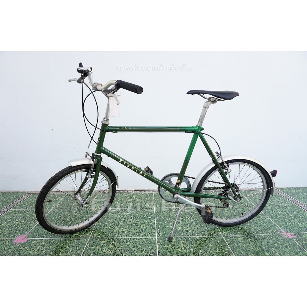 จักรยานมินิเวโล ญี่ปุ่น - ล้อ 20 นิ้ว - เกียร์ 7 สปีด - โครโมลี่ - Bianchi Merlo - สีเขียวเข้ม [จักร