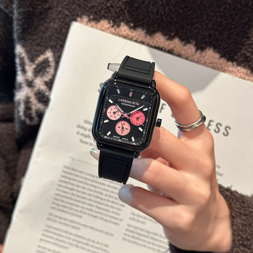 Lareina Rita Lareina Rita Lareina Rita 25 สแควร์นาฬิกาซิลิโคนอารมณ์เรียบง่ายนาฬิกาข้อมือแฟชั่น Larei