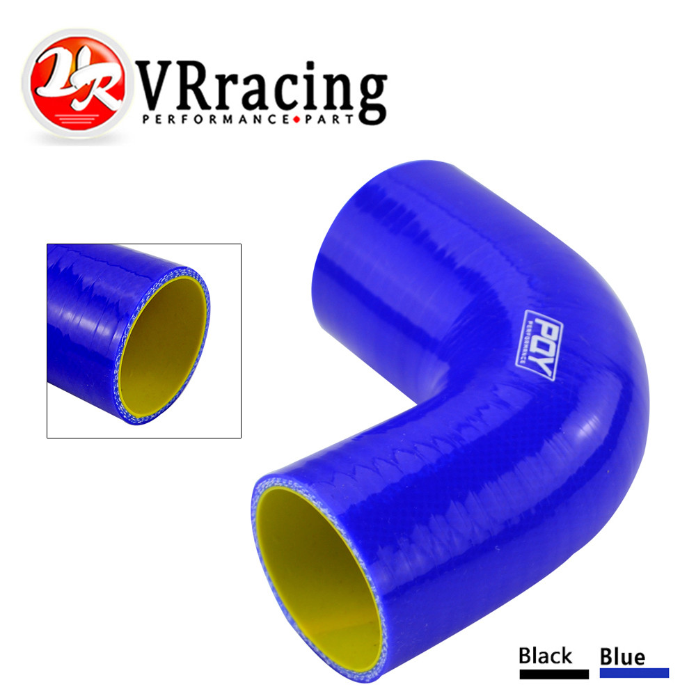 VR  2"-2.5"" 51mm-63mm 90 Degree Elbow Reducer Silicone Hose Pipe Turbo Intake BLACK BLUE vr-SH90202
