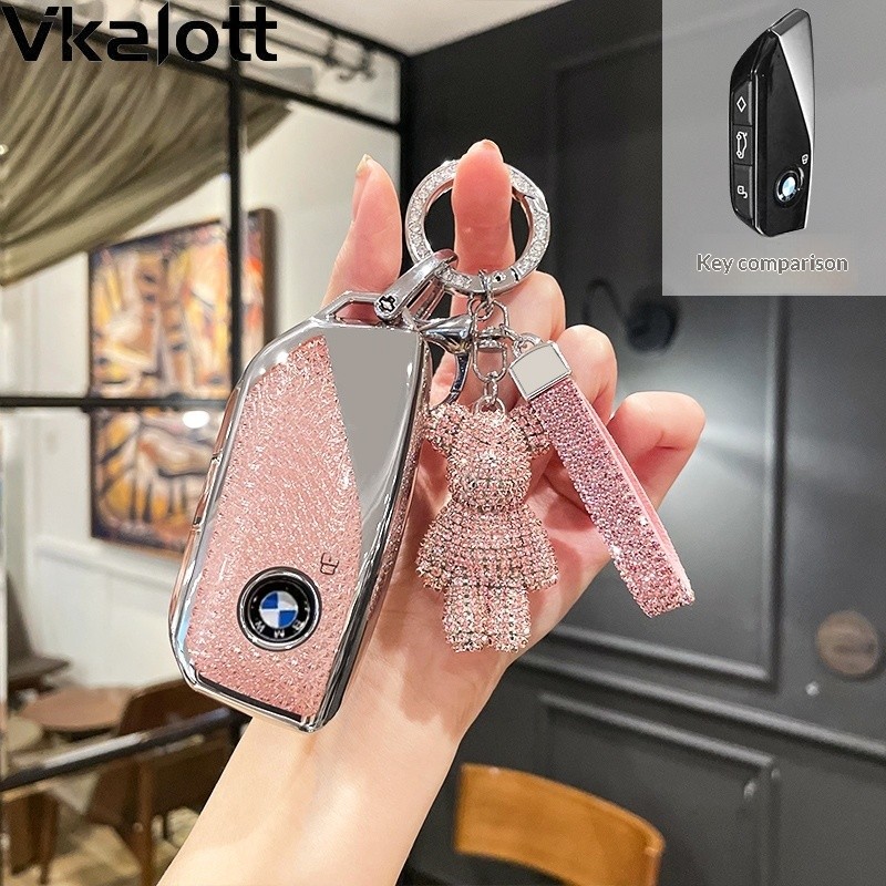 สําหรับ BMW TPU รถ Remote Key Case ผู้ถือพวงกุญแจสําหรับ BMW M60/iX1/iX2/iX3/XM/i4/i5/i7 ฝาครอบกุญแจ