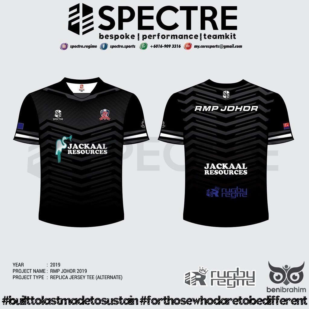 2025 สเปคเทร | Polis Johor (rmp) Rugby 2019 Teamwear | ใส่ทีคอ