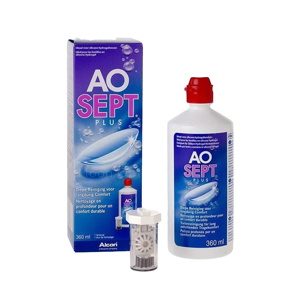 Aosept Plus Alcon  เอโอเซ็พท์ พลัส น้ำยาทำความสะอาดคอนแทคเลนส์ ( ขนาด360ml )
