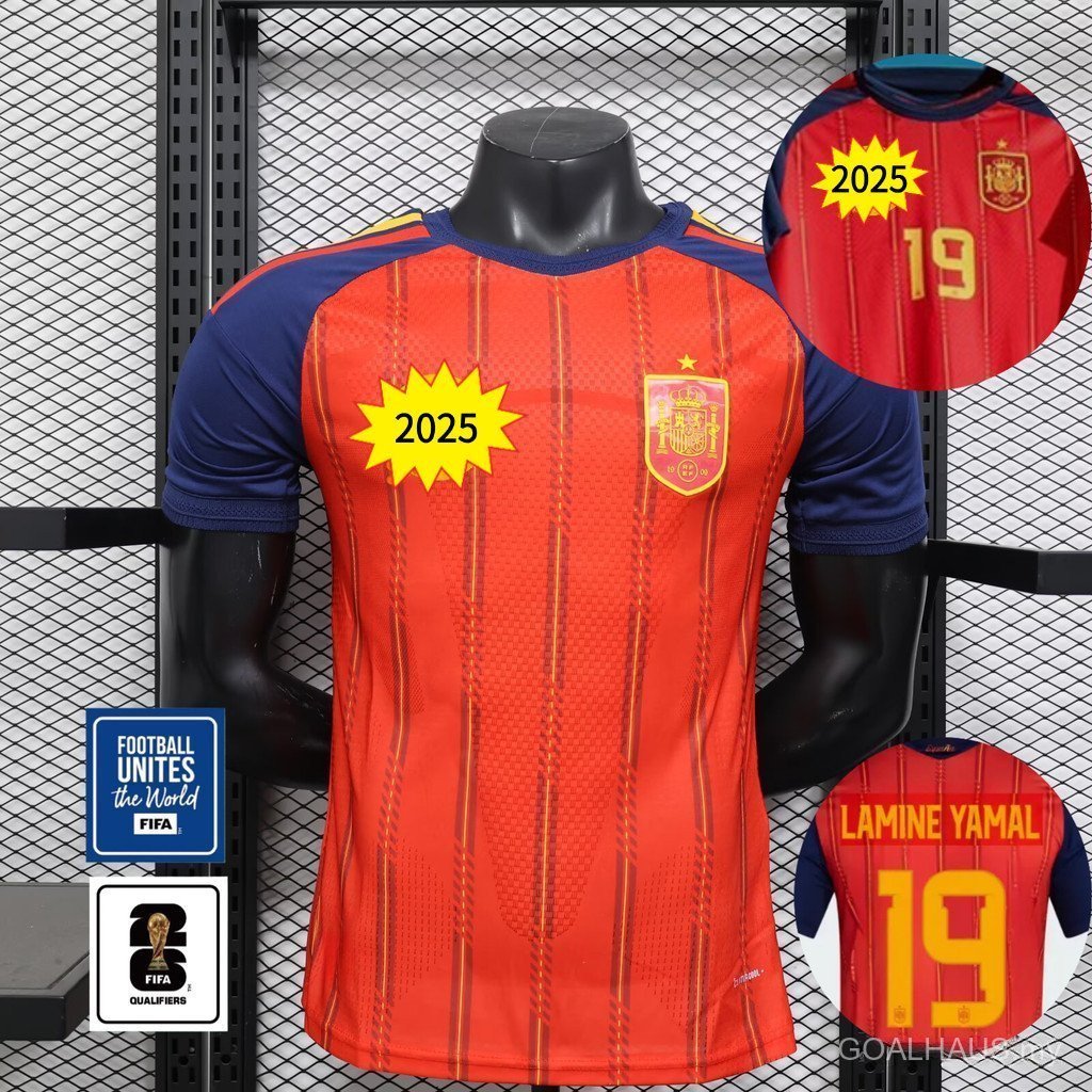 LAMINE YAMAL เสื้อทีมฟุตบอล.Home.Jersey ขนาด S-2XL สำหรับปี 2026 ของแท้