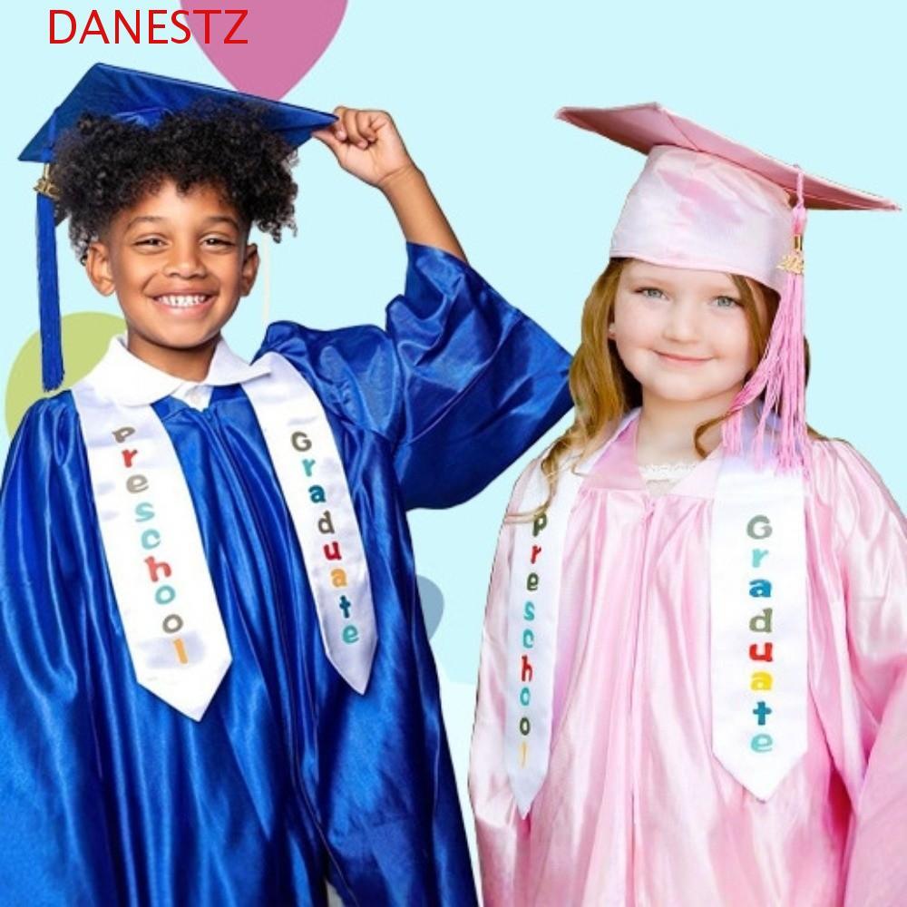 DANESTZ ชุดรับปริญญาสําหรับเด็ก, ชุดแพทย์เด็กประถมเสื้อคลุมวิชาการ, สีทึบนักเรียนอนุบาล Happy Graduation Party Supplies พิธีรับปริญญา
