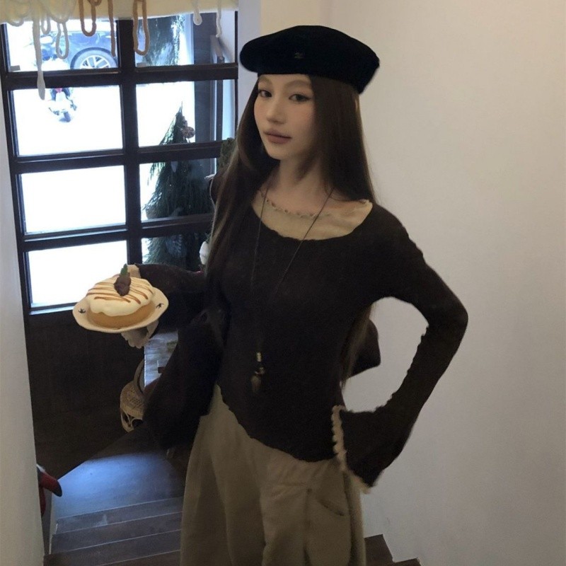 shayne-เสื้อยืดผู้หญิง แขนยาว ลายพิมพ์ สี Splicing ประเภทรุ่น Slim Fit หวาน สุภาพสตรี แฟชั่นฤดูร้อน ราคา ถูกที่สุด ดีลบีเคเค แกลเลอรีภาพที่ 8