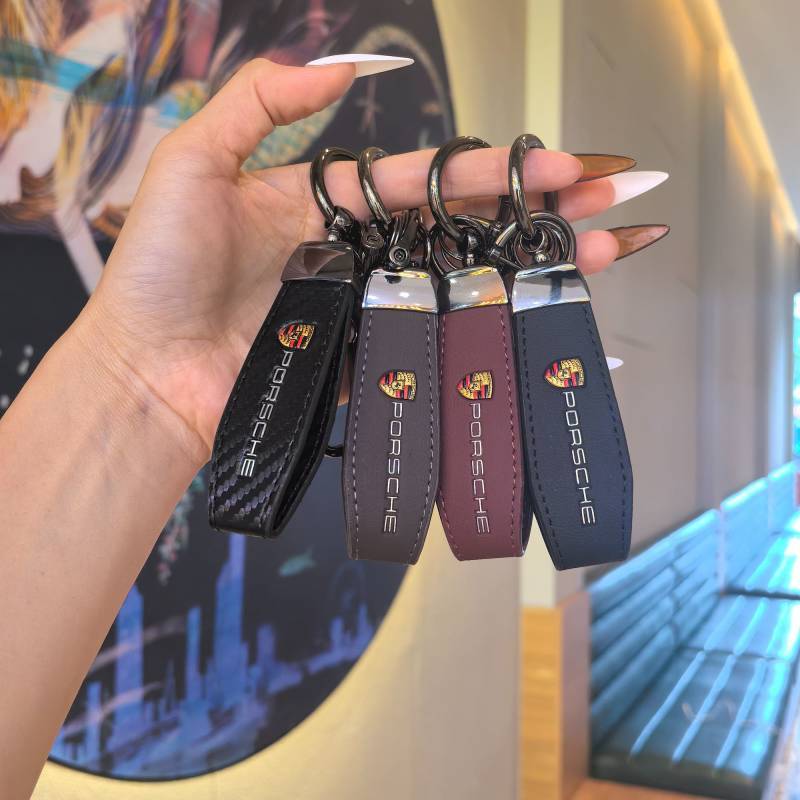 【Ready Stock】 Porsche Car Key Ring Cayenne Macan 718 Pa La Mera 911 Men and Women High-Grade Leather