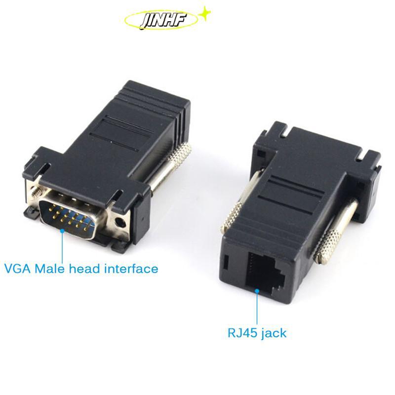 [BestBuyshop] Extender VGA RGB HDB Male To LAN CAT5 CAT6 RJ45 Net Cable Female Adapter New Stock