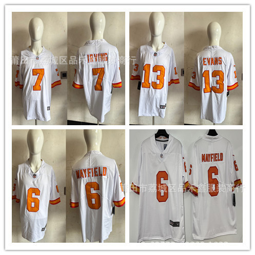 พร้อมสต็อก ส่งเร็ว!!โจรสลัดสไตล์ใหม่ 6 #MAYFIELD เบอร์ 13 เอแวนส์ 7 #Irving เสื้อรักบี้ปักลาย Q2IH