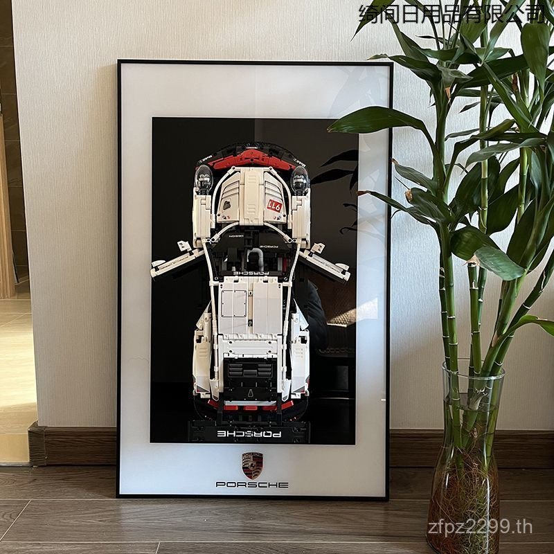 High-End กรอบรูปสไตล์ใหม่ Lego Simple Lego รถแขวนบล็อกตัวต่อรถ Lego กรอบรูปห้องนอนรถสปอร์ต High-End 