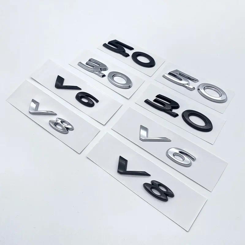 สัญลักษณ์ตัวอักษร Chrome Glossy สีดํา ABS 3.0 5.0 V6 V8 20T 25T 30T 35T สําหรับ Jaguar XJ F-TYPE F-P