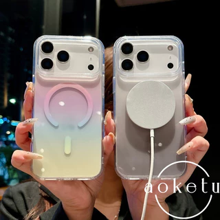 แม่เหล็กดูดไล่โทนสีโปร่งใสเหมาะสําหรับเคสโทรศัพท์ ไอโฟน 17มือโปร อะคริลิคใส 16มือโปร 15 ความรู้สึกระดับไฮเอนด์ 14 รวมทุกอย่างป้องกันการตก 12/11 ฝาครอบป
