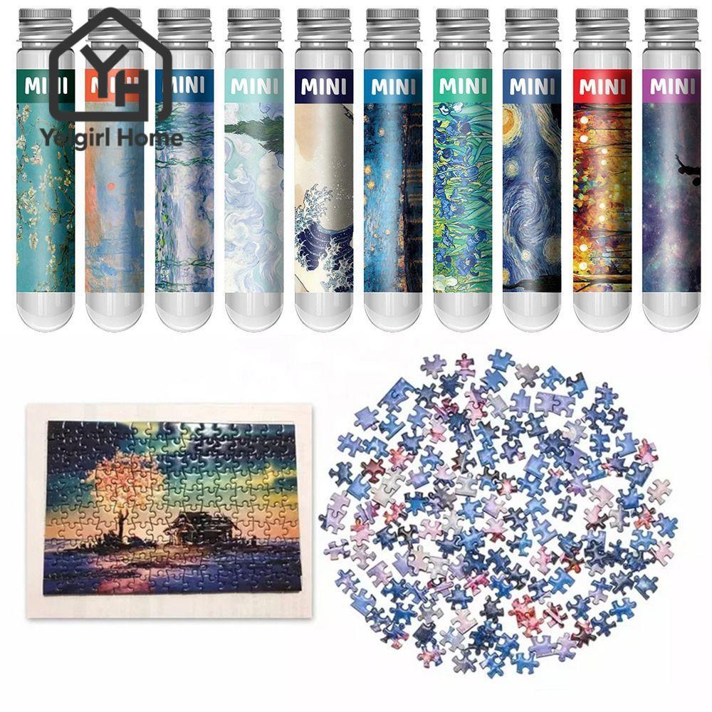 Yelgirlb 150PCS/Set Jigsaw Puzzles, ของขวัญภาพวาดสีน ้ ํามันภาพวาด Jigsaw, Creative Mini Test Tube ปริศนาเกมเด ็ กผู ้ ใหญ ่