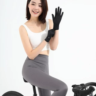 ถุงมือกันแดด UPF50+ ถุงมือผ้าไหมเย็นผู้หญิง ระบายอากาศ กันลื่น สัมผัสหน้าจอได้ อุปกรณ์เสริมสำหรับกีฬากลางแจ้ง