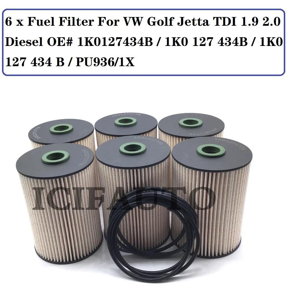 2/4/6 ชิ้น PU936/1X เครื่องยนต์การใช้กรองสําหรับ VW Golf Jetta TDI 1.9 2.0 ดีเซล OE # 1K0127434B / 1